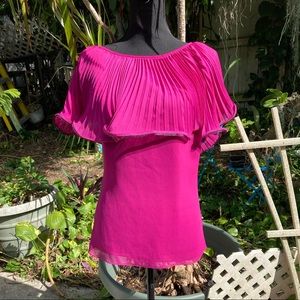 Badgley Mischka hot pink formal top